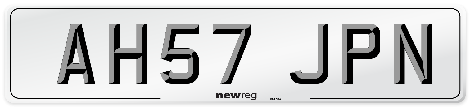 AH57 JPN Number Plate from New Reg